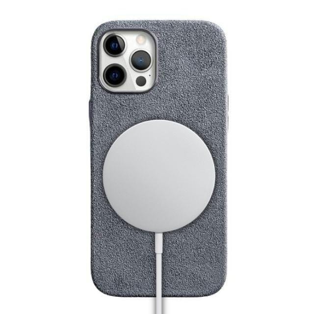Silver Gray Alcantara iPhone Case